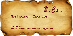 Manheimer Csongor névjegykártya